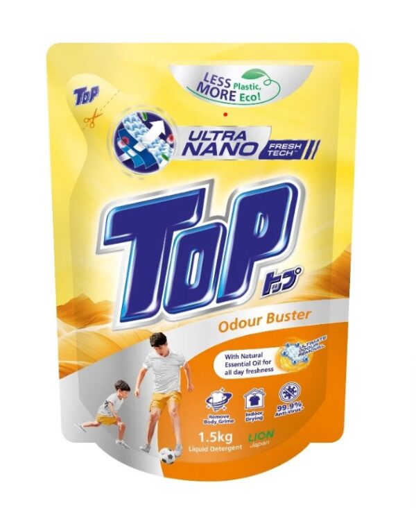 TOP LIQUID DETERGENT ODOUR BUSTER YELLOW REFILL 1.5KG