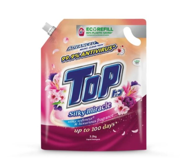 TOP LIQUID DETERGENT SILKY MIRACLE REFILL 3.2KG