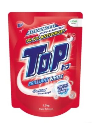 TOP LIQUID DETERGENT BRILLIANT WHITE (RED) REFILL 1.5KG