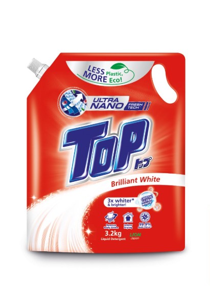 TOP LIQUID DETERGENT BRILLIANT WHITE (RED) REFILL 3.2KG