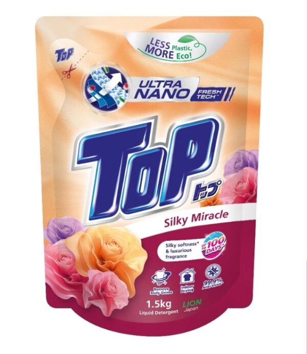 TOP LIQUID DETERGENT SILKY MIRACLE REFILL 1.5KG