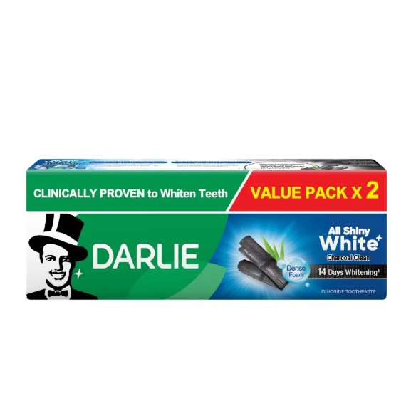 DARLIE ALL SHINY WHITE CHARCOAL CLEAN 140G X 2'S (VALUE PACK)