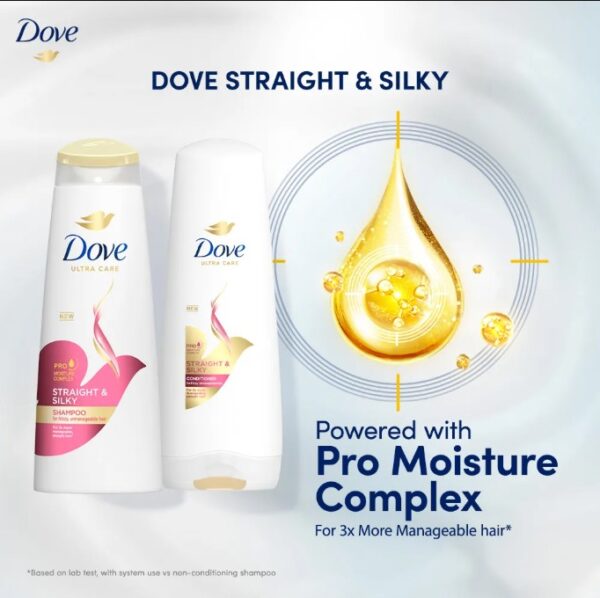 DOVE STRAIGHT & SILKY SHAMPOO 330ML