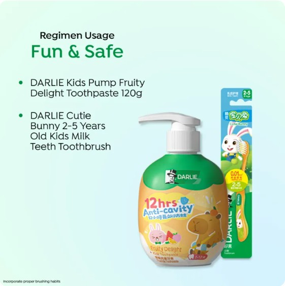 DARLIE CUTIE BUNNY 2-5 YEARS OLD KIDS MILK TEETH TOOTHBRUSH (SOFT)