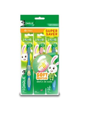 DARLIE LOVELY BUNNY 4+ YEARS OLD KIDS MILK TEETH TOOTHBRUSH (SOFT) (SUPER SAVER PACK)