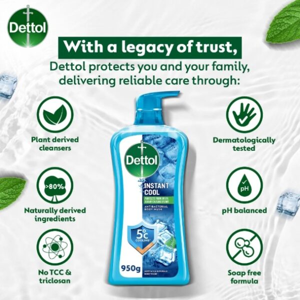 DETTOL SHOWER GEL BODY WASH INSTANT COOL 950ML