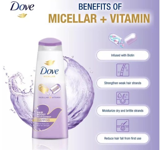 DOVE MICELLAR HAIR BOOST NOURISHMENT SHAMPOO 330ML