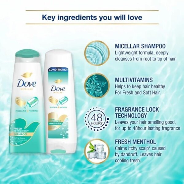 DOVE MICELLAR HAIR FRESH NOURISHMENT SHAMPOO 330ML
