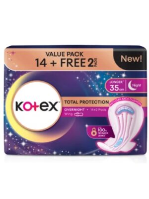 KOTEX TOTAL PROTECTION OVERNIGHT WING 35CM (VALUE PACK) 16’S