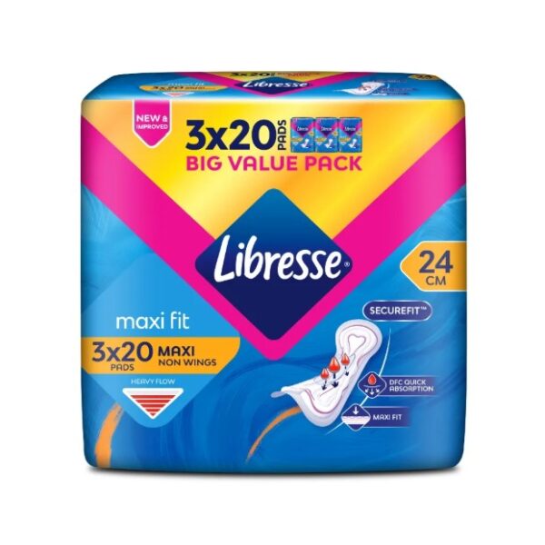 LIBRESSE MAXI NON WINGS 24CM (VALUE PACK)