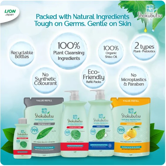 SHOKUBUTSU NATURAL PROTECTION BODY WASH ENERGIZE WITH YUZU 900G