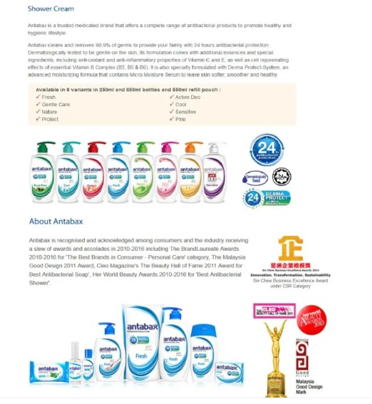 ANTABAX ANTIBACTERIAL SHOWER CREAM NATURE 960G