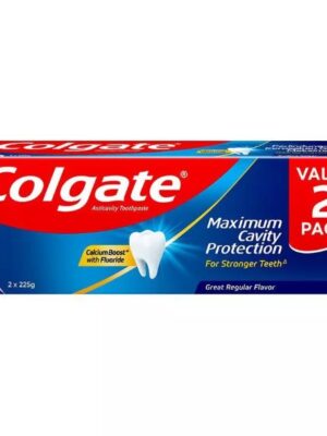 COLGATE Maximum Cavity Protection GREAT REGULAR FLAVOUR Toothpaste (Valuepack 225g x 2)