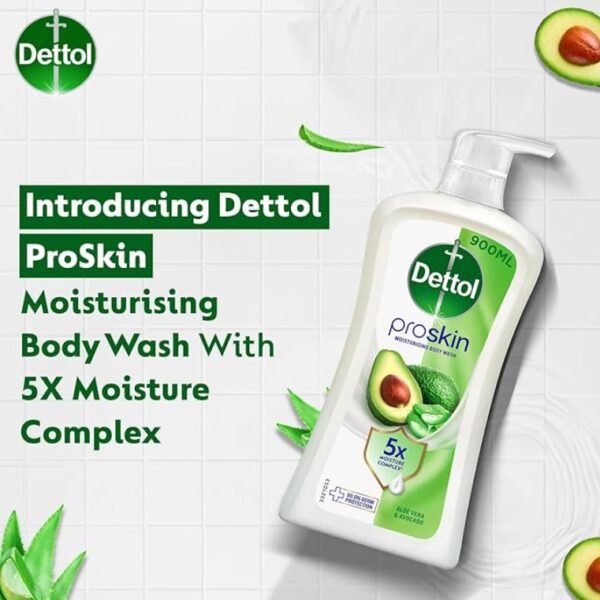 DETTOL PROSKIN ALOE VERA & AVOCADO MOISTURISING  SHOWER GEL BODY WASH 900ML