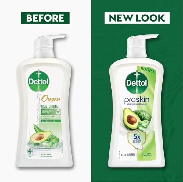 DETTOL PROSKIN ALOE VERA & AVOCADO MOISTURISING  SHOWER GEL BODY WASH 900ML