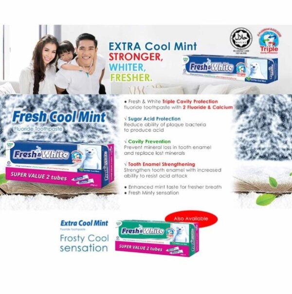 FRESH & WHITE VOLCANIC WHITENING TOOTHPASTE (140G x 2)