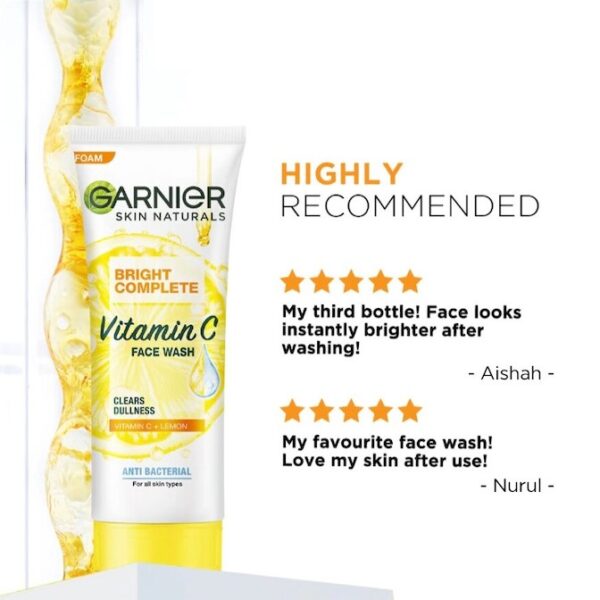 GARNIER SKIN NATURALS BRIGHT COMPLETE BRIGHTENING FACE WASH 100ML