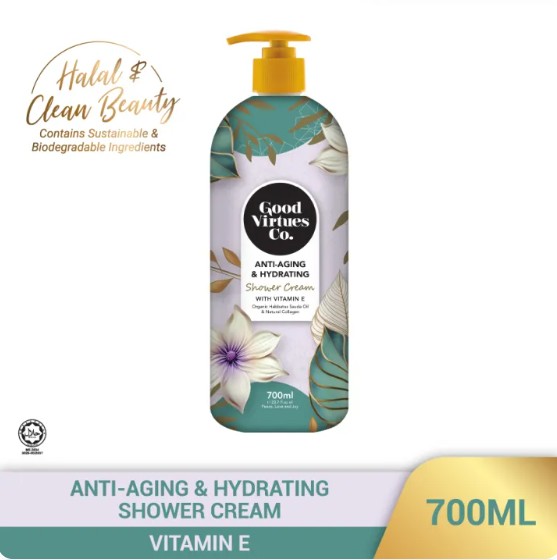 GOOD VIRTUES CO. Anti-Aging & Hydrating Shower Cream With Vitamin E 700ml
