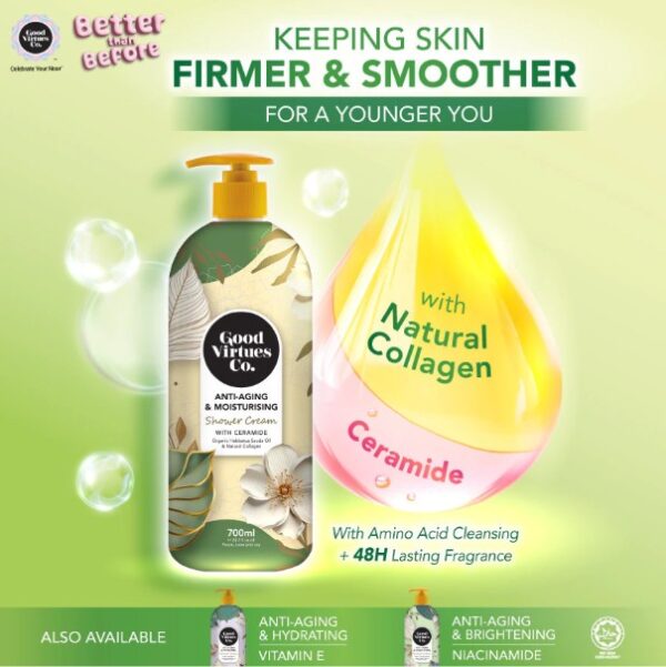 GOOD VIRTUES CO. Anti-Aging & Moisturising Shower Cream With Ceramide 700ml