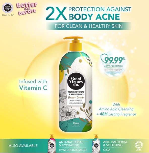 GOOD VIRTUES CO. Anti-Bacterial & Refreshing Shower Cream With Vitamin C 700ml