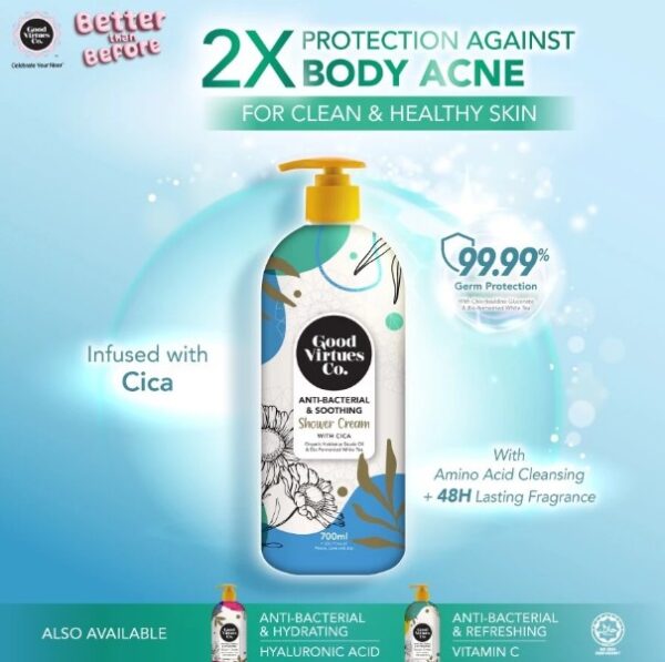 GOOD VIRTUES CO. Anti-Bacterial and Soothing Shower Cream With Cica 700ml
