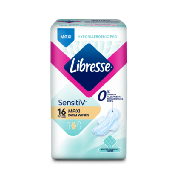LIBRESSE SENSITIV MAXI WING 24CM (16'S)