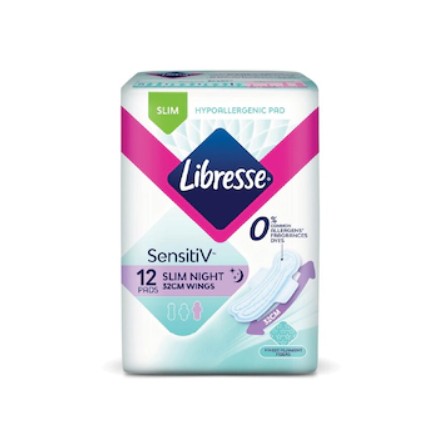 LIBRESSE SENSITIV SLIM 32CM NIGHT WINGS (12'S)
