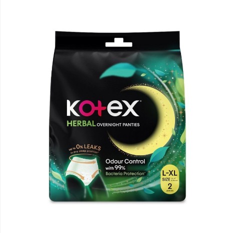 KOTEX OVERNIGHT HERBAL PANTIES (2’S)