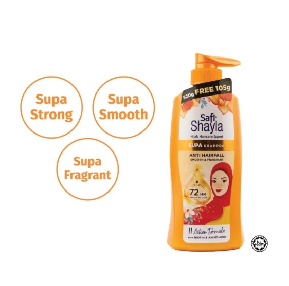 SAFI SHAYLA SUPA ANTI HAIR FALL, SMOOTH & FRAGRANT SHAMPOO 300G