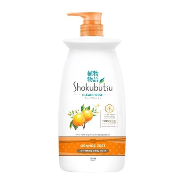 SHOKUBUTSU BODY WASH CLEAN FRESH ORANGE ZEST 900G