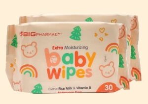 BIG EXTRA MOISTURIZING BABY WIPES (80 SHEETS X 2 PACKS)