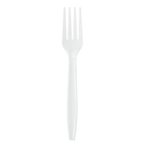 Disposable White Plastic Fork 6.5 INCH
