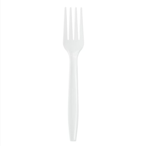 Disposable White Plastic Fork 6.5 INCH