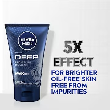 NIVEA FOR MEN DEEP BRIGHTENING OIL CLEAR MUD FOAM [TWIN PACK 100G + 50G]