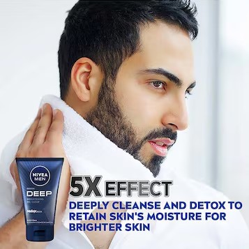 NIVEA FOR MEN DEEP BRIGHTENING OIL CLEAR MUD FOAM [TWIN PACK 100G + 50G]