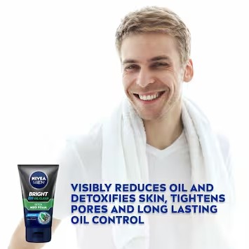 NIVEA FOR MEN WHITE OIL CLEAR MUD FOAM 100G