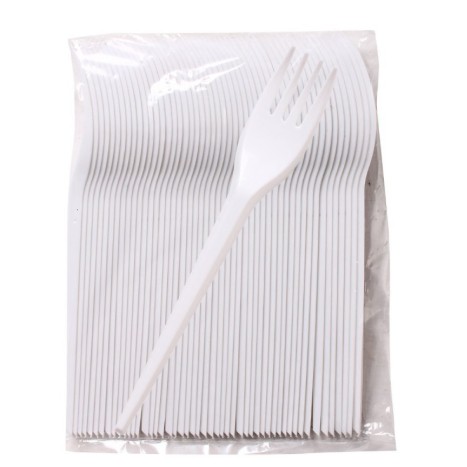 Disposable White Plastic Fork 6.5 INCH