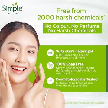 SIMPLE KIND TO SKIN REFRESHING FACIAL WASH GEL 150ML