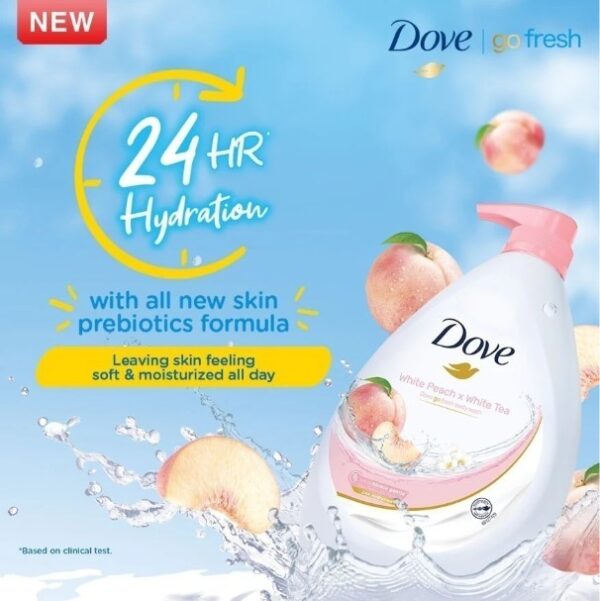 DOVE BODY WASH WHITE PEACH & WHITE TEA 1L