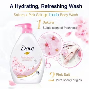 DOVE BODY WASH SAKURA BLOSSOM 1L