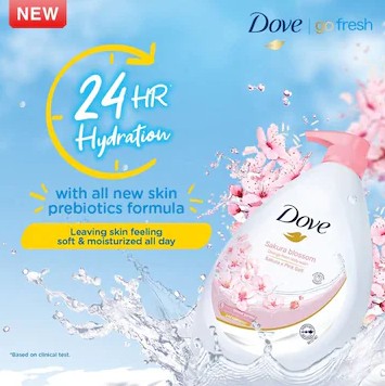 DOVE BODY WASH SAKURA BLOSSOM 1L