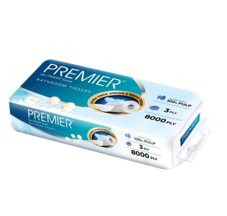 PREMIER 3 PLY PULP TOILET PAPER (10 ROLLS)