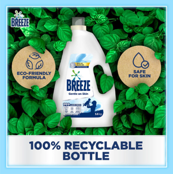 BREEZE LIQUID DETERGENT GENTLE ON SKIN 3.6KG
