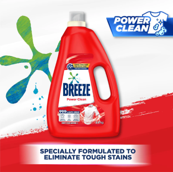 BREEZE DETERGENT LIQUID POWER CLEAN 3.6KG